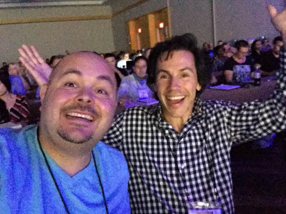 With Jason Hartman, prominent real estate investor and podcaster, at a marketing technology conference, 2017.